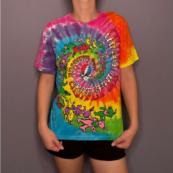 Grateful Dead Trippy Bears Colorful Spiral TIE DYE T-Shirt Size: Small - Picture 1 of 5